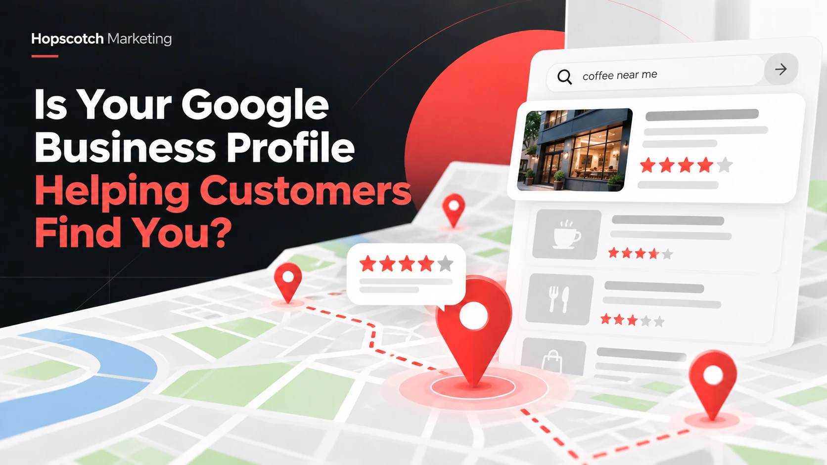 Local map search results and business profiles illustrating Google Business Profile visibility